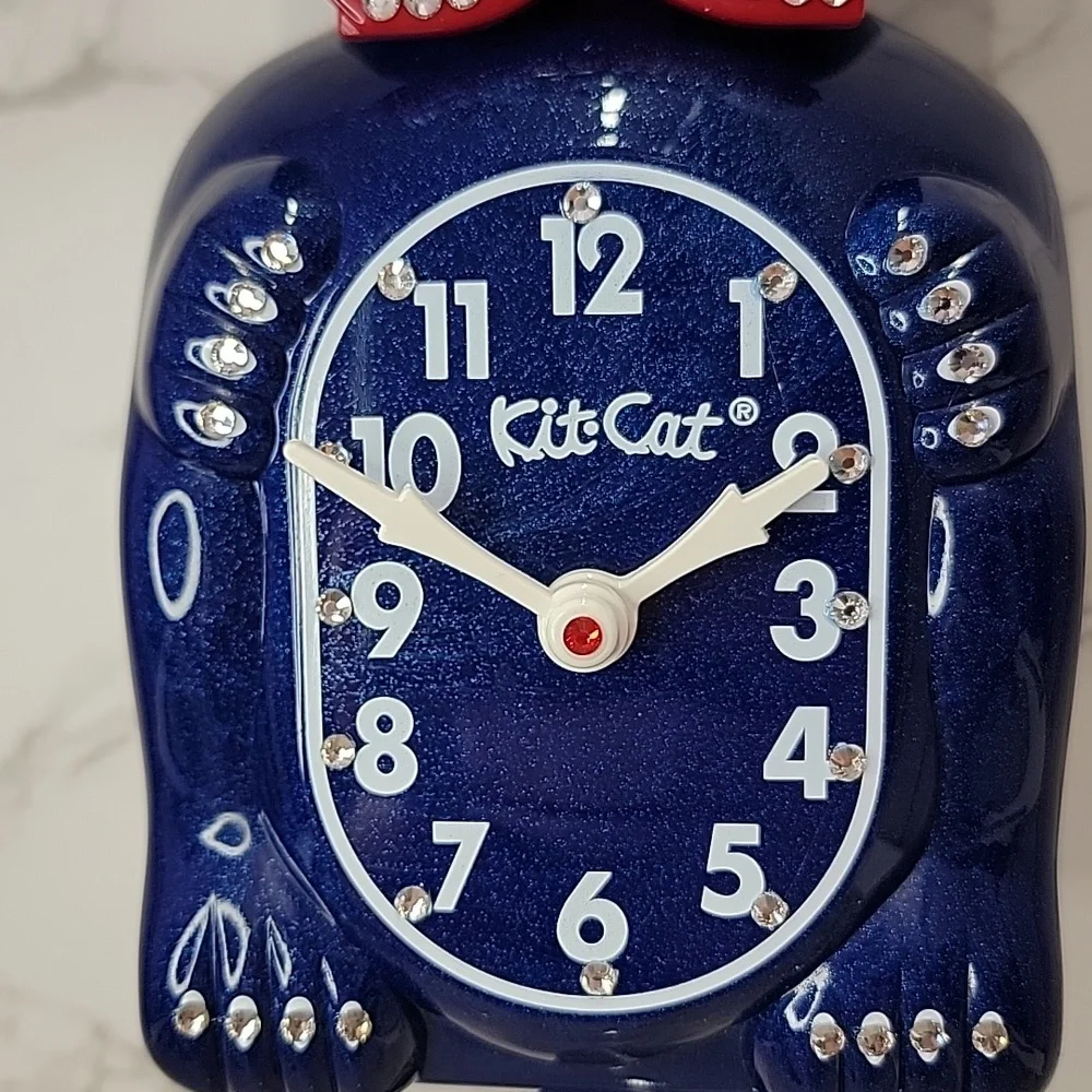 Rare Jeweled Red, White & Galaxy Blue Kit-Cat Klock LIMITED EDITION - Picture 5 of 16
